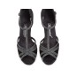 205-077-645 - Chaussures de danse en cuir suede noir et argent - diamant