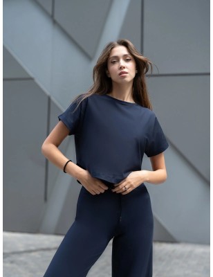 Yoga shirt bleu marine