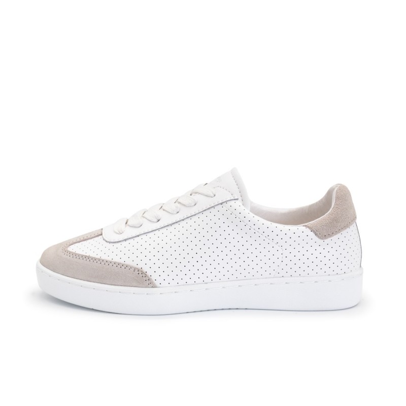 7420 Suny - Baskets blanc et beige en daim pour homme - Werner Kern