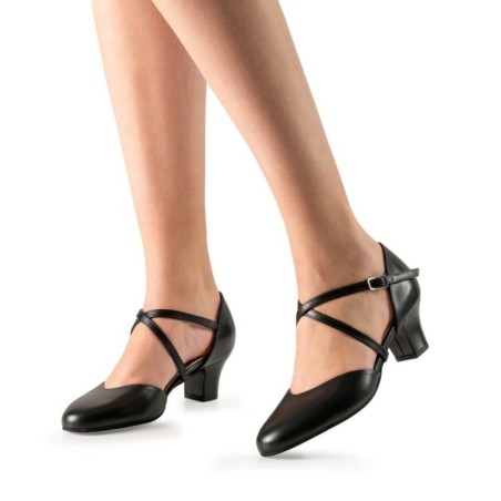 Debby - Chaussures de danse femme fermée en cuir nappa noir - Werner Kern
