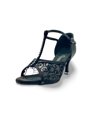 233 - chaussures de tango satin/mesh - BD DANCE