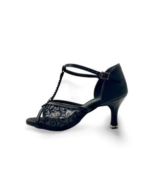 233 - chaussures de tango satin/mesh - BD DANCE