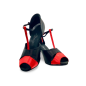 292 - chaussures de tango satin rouge et noir - BD DANCE 292 - chaussures de tango satin rouge et noir - BD DANCE
