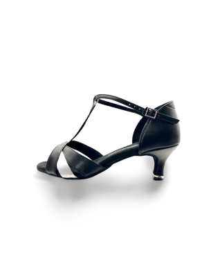2325 - chaussures de danse cuir noir et argent - BD DANCE