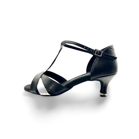 2325 - chaussures de danse cuir noir et argent - BD DANCE