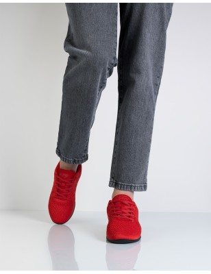 190-Bold - Baskets pour femme bi-semelle en tricot mesh de couleur rouge - Anna Kern