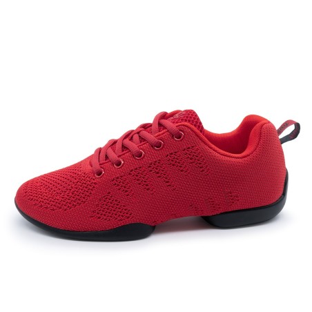 190-Bold - Baskets pour femme bi-semelle en tricot mesh de couleur rouge - Anna Kern