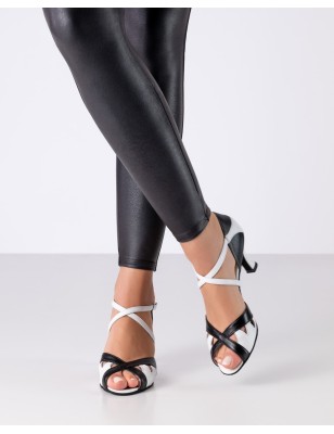 Paisley 65 - Chaussures de danse ouvertes noires et blanches - Werner Kern