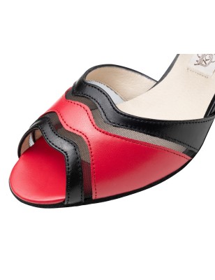 Portia 65 - Chaussures de danseouvertes noires et rouges - Werner Kern