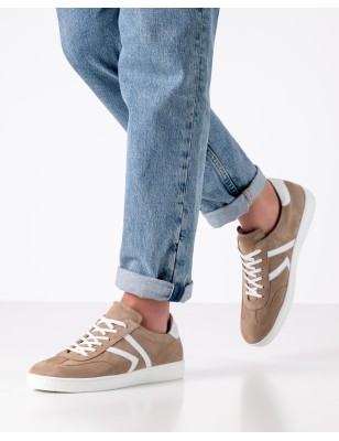 Salerno - Chaussures de danse type sneaker beige taupe pour hommes - Werner Kern