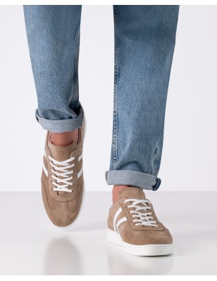 Salerno - Chaussures de danse type sneaker beige taupe pour hommes - Werner Kern