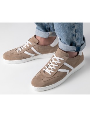 Salerno - Chaussures de danse type sneaker beige taupe pour hommes - Werner Kern