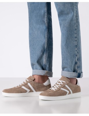 Salerno - Chaussures de danse type sneaker beige taupe pour hommes - Werner Kern