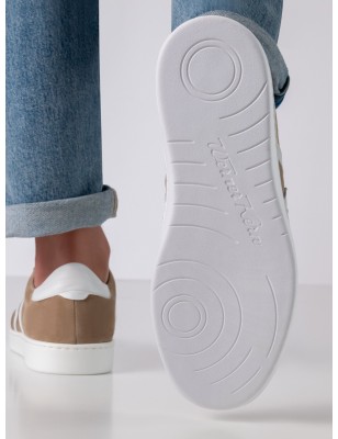 Salerno - Chaussures de danse type sneaker beige taupe pour hommes - Werner Kern