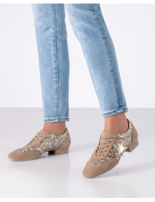 Ariana - Chaussures de danse taupes à lacets pour femmes - Werner Kern