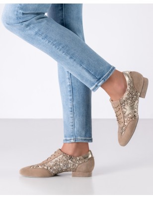 Ariana - Chaussures de danse taupes à lacets pour femmes - Werner Kern