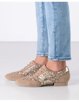Ariana - Chaussures de danse taupes à lacets pour femmes - Werner Kern