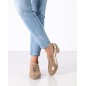 Ariana - Chaussures training  taupe beige talon 3,5cm pour femmes - Werner Kern