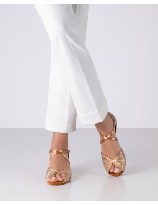 Esmee 50 - Chaussures de danse ouvertes en satin avec strass - Anna Kern