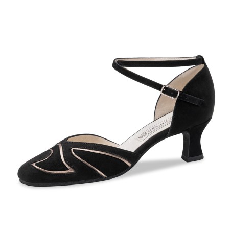 Heather 55 - Chaussures de danse fermées noires détails dorés - Werner Kern