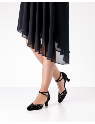 Heather 55 - Chaussures de danse fermées noires détails dorés - Werner Kern