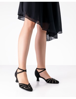 Heather 55 - Chaussures de danse fermées noires détails dorés - Werner Kern