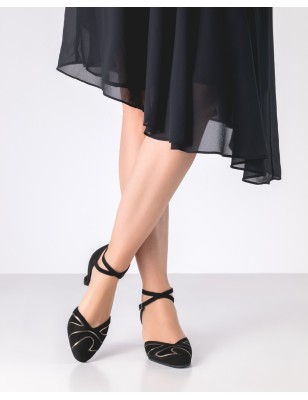 Heather 55 - Chaussures de danse fermées noires détails dorés - Werner Kern