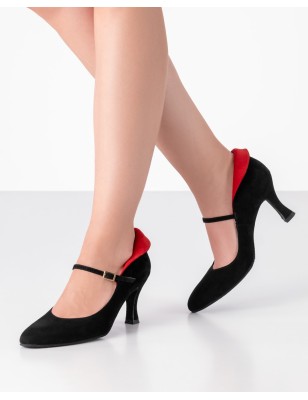 Morgana 65 - Chaussures de danse fermées noires et rouges - Werner Kern