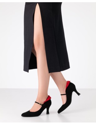 Morgana 65 - Chaussures de danse fermées noires et rouges - Werner Kern