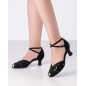 Nellie - Chaussures de danse noire semi ouvertes talon 5cm pour femmes - Werner Kern Nellie - Chaussures de danse noire semi ouvertes talon 5cm pour femmes - Werner Kern