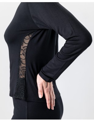 Phila - Haut de danse noire maches longues - Werner Kern