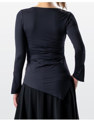 Rida - Haut de danse noire maches longues coupe asymétrique - Werner Kern