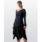 Rida - Haut de danse noire maches longues coupe asymétrique - Werner Kern