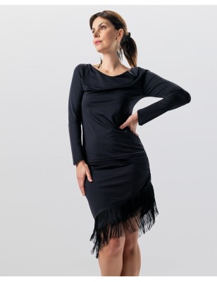 Suki - Haut de danse noire  maches longues et col en V - Werner Kern