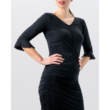 Talvi - Haut de danse noire  manches 3/4- Werner Kern