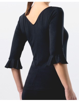 Talvi - Haut de danse noire  manches 3/4- Werner Kern