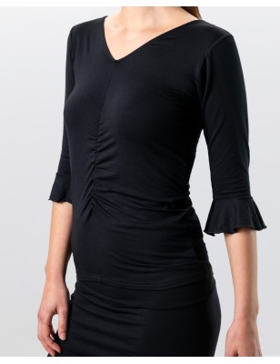 Talvi - Haut de danse noire  manches 3/4- Werner Kern