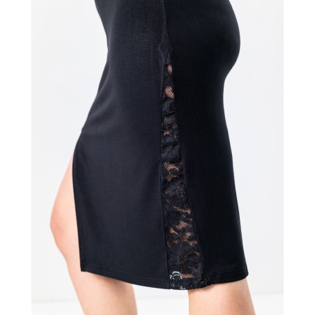 Tyra - Jupe de danse noir avec insert dentelle - Werner Kern