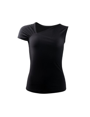 Yari - Haut de danse noire coupe asymétrique - Werner Kern