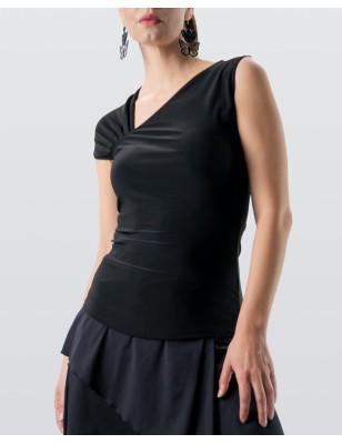 Yari - Haut de danse noire coupe asymétrique - Werner Kern