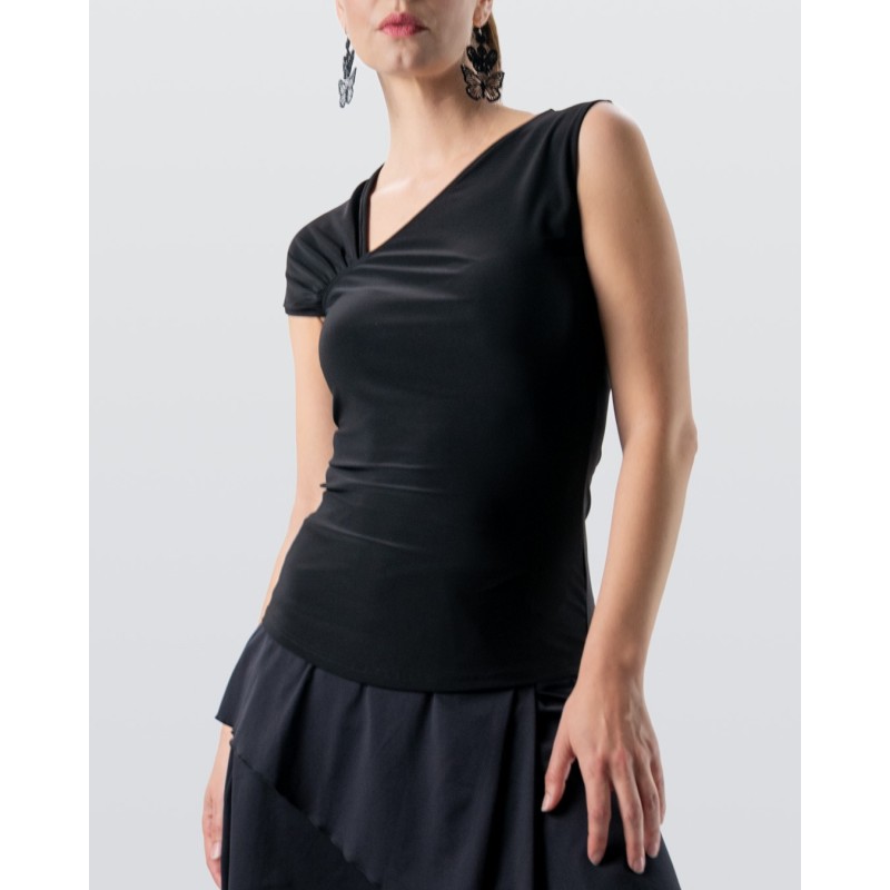 Yari - Haut de danse noire coupe asymétrique - Werner Kern