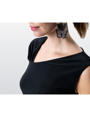 Yari - Haut de danse noire coupe asymétrique - Werner Kern