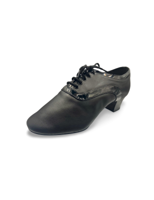 DB479 - Chassures danse latine homme cuir avec liseré vernis - DanseBoutique