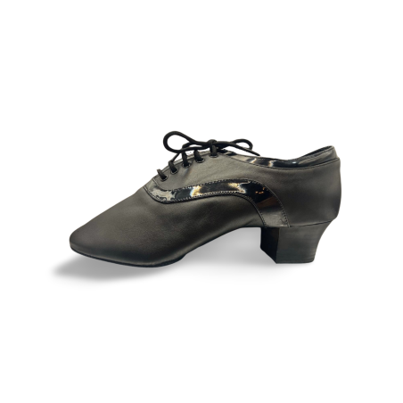 DB479 - Chassures danse latine homme cuir avec liseré vernis - DanseBoutique