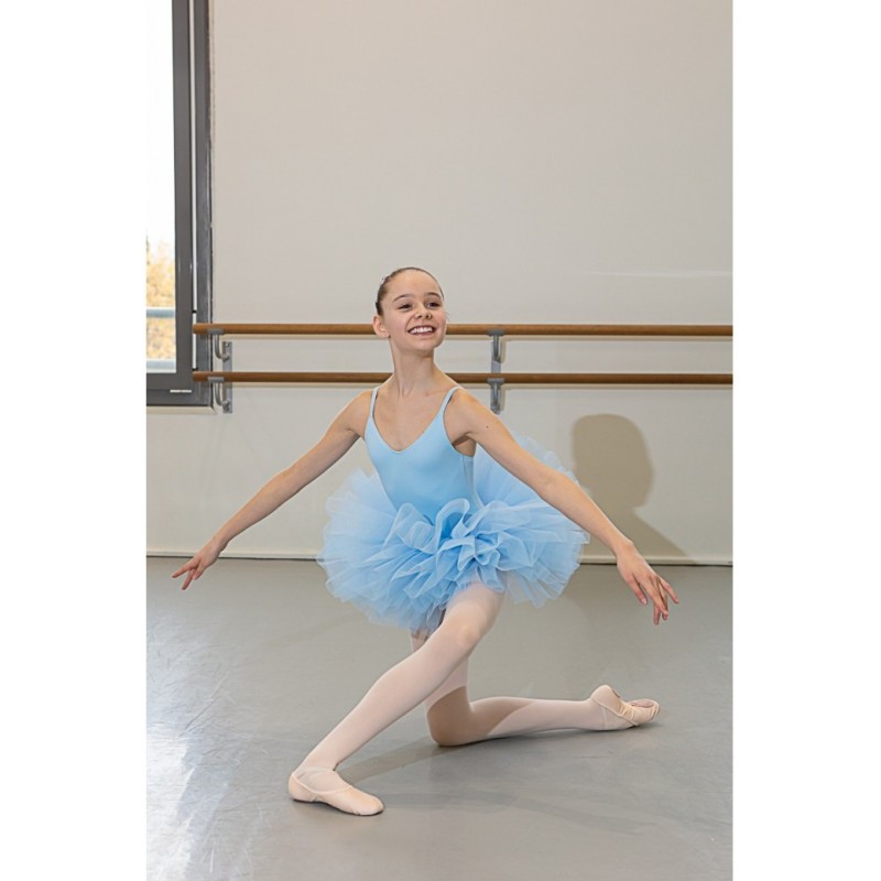 Tutu bleu glacier court 4 volants raides - Marque Degas