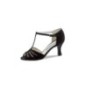 Dalia - Chaussures de danse ouvertes pour femme en nubuck noir et à bride salomé  - Werner Kern