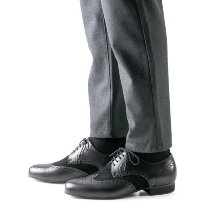 Remo 28052 - Chaussures de danse de couleur noir pour homme en cuir à motif et daim pour pieds larges - Werner Kern