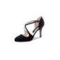 Tanja LS  - Chaussures de danse fermées en nubuck noir à talons 6 cm et semelle lisse - Nueva Epoca