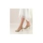 Scarlet LS - Chaussures de danse ouvertes dorées et brocart argentée à lanières croisées - Nueva Epoca Scarlet LS - Chaussures de danse ouvertes dorées et brocart argentée à lanières croisées - Nueva Epoca
