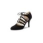 April - Chaussures de danse en nubuck noir montantes à lanières et lacets - Nueva Epoca